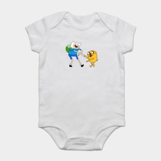 Finn and Jake fist bump Adventure Time Baby Bodysuit